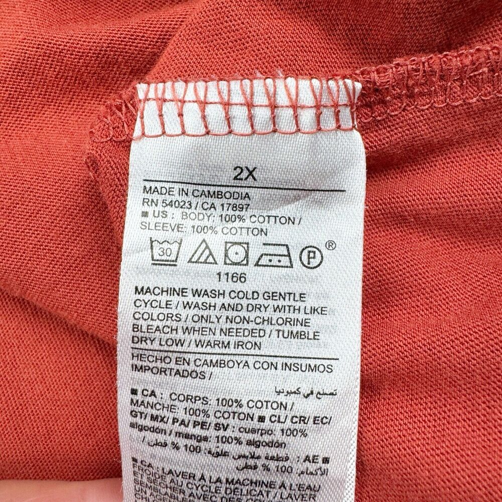 Old Navy Short Sleeve Rust Orange Flutter Sleeve Combination Top Size 2X - Picture 11 of 12